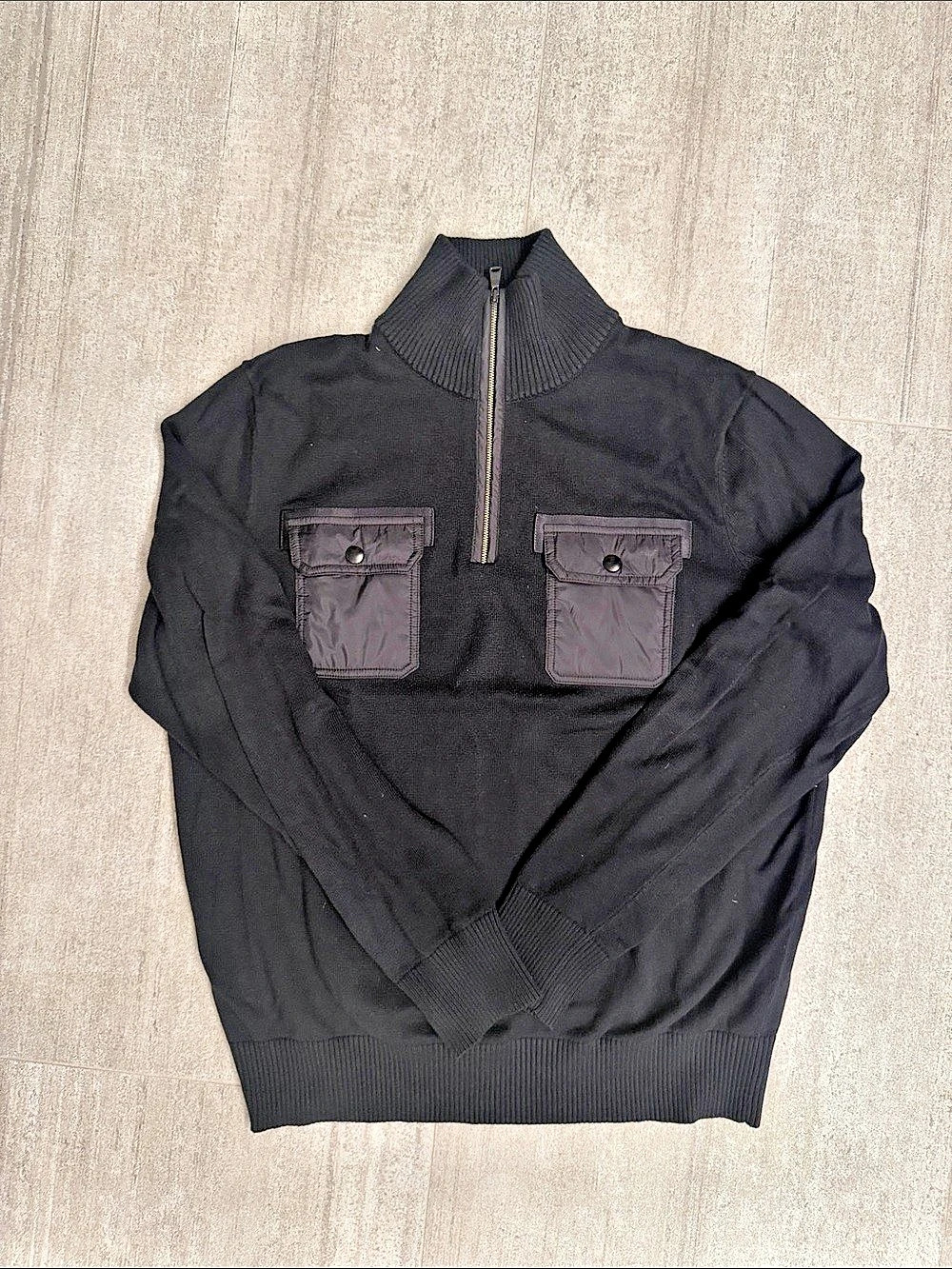 Banana Republic Black Zip-Up Sweater Size Large